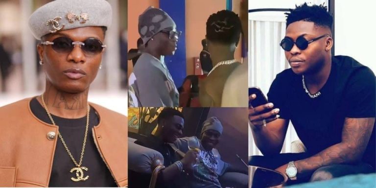 Their reunion occurred in Lagos on Tuesday when Wizkid visited Reekado Banks’ newly opened lounge.
