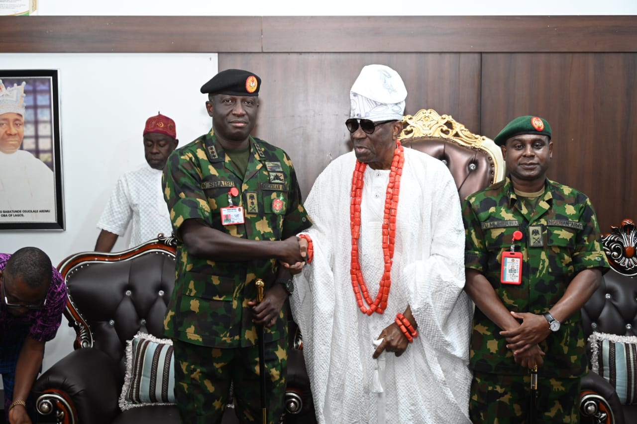 Army Chief Visits Oba of Lagos, Seeks Royal Support for Security Operations