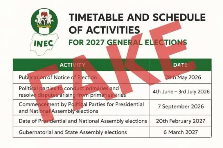 This is not true - INEC Denies 2027 Election Timetable in Circulation