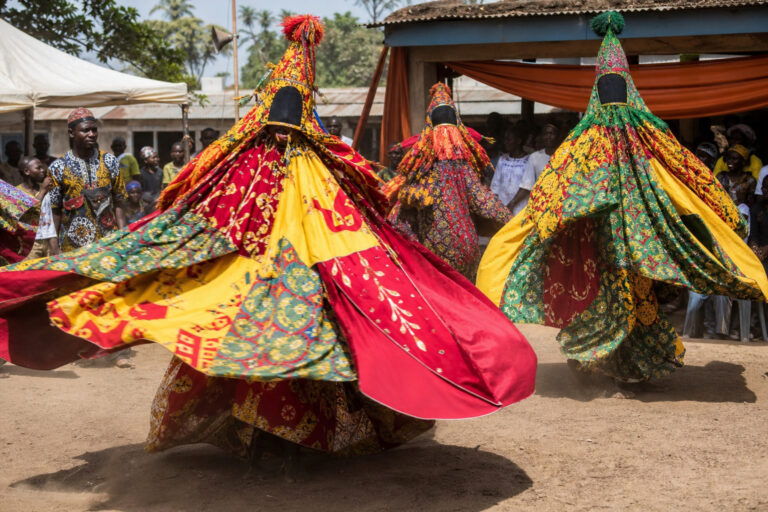 Egungun Oyadolu traditional masquerade festival performance in Badagry Lagos Nigeria
